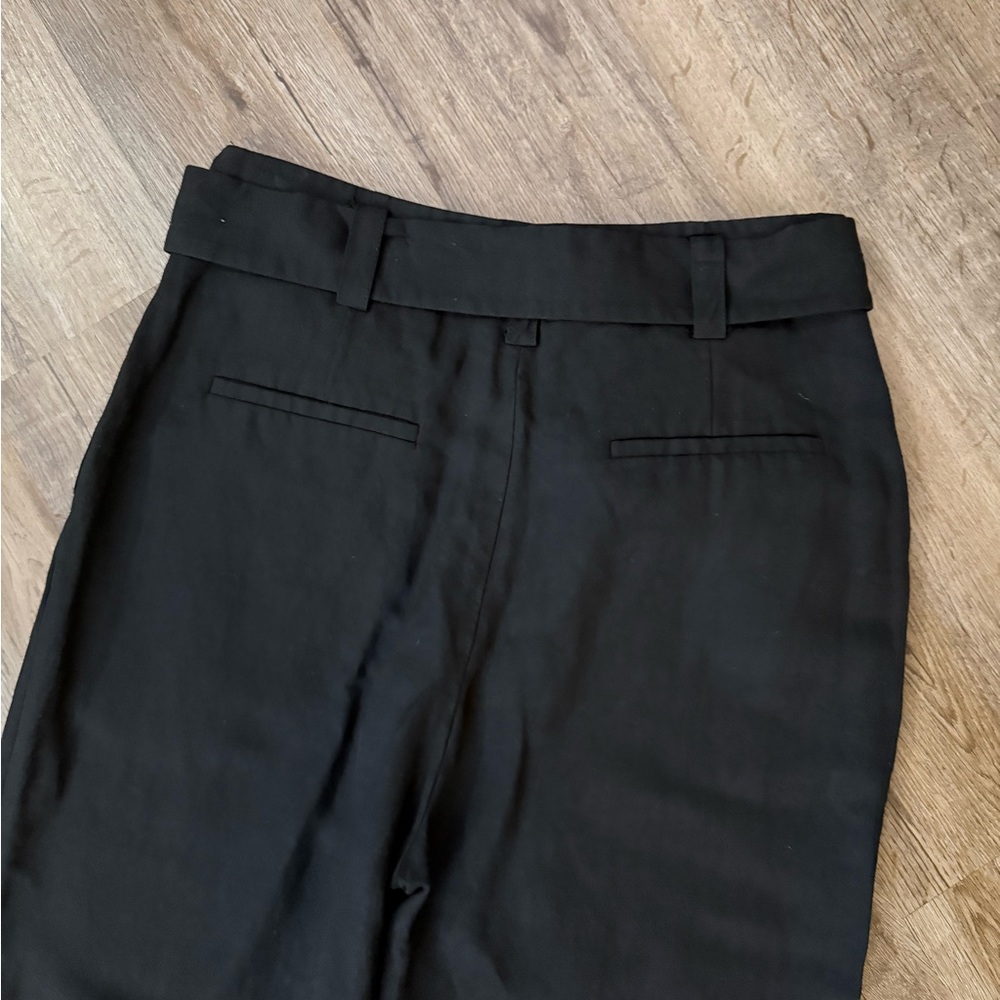 Sandro • Belted Wide Leg Cuffed Cropped Trousers - Picture 15 of 15